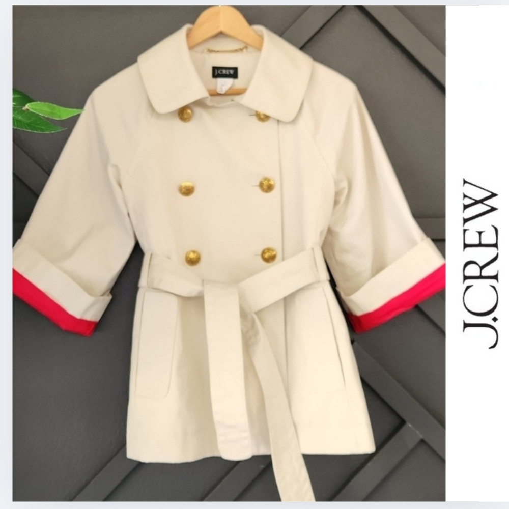 {J Crew} double-breasted trench coat Beige Size 2